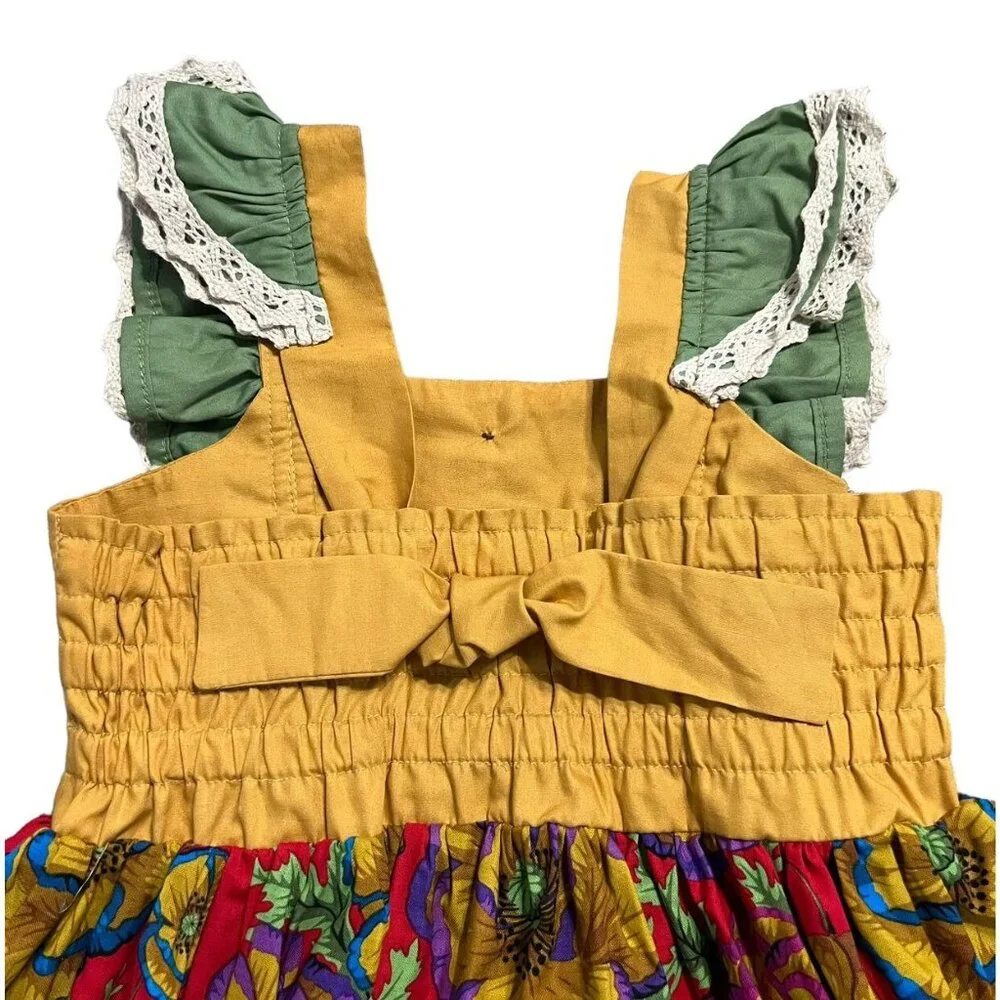 Widdle Me Sz 4 Bold Floral Lace & Ruffles Dress